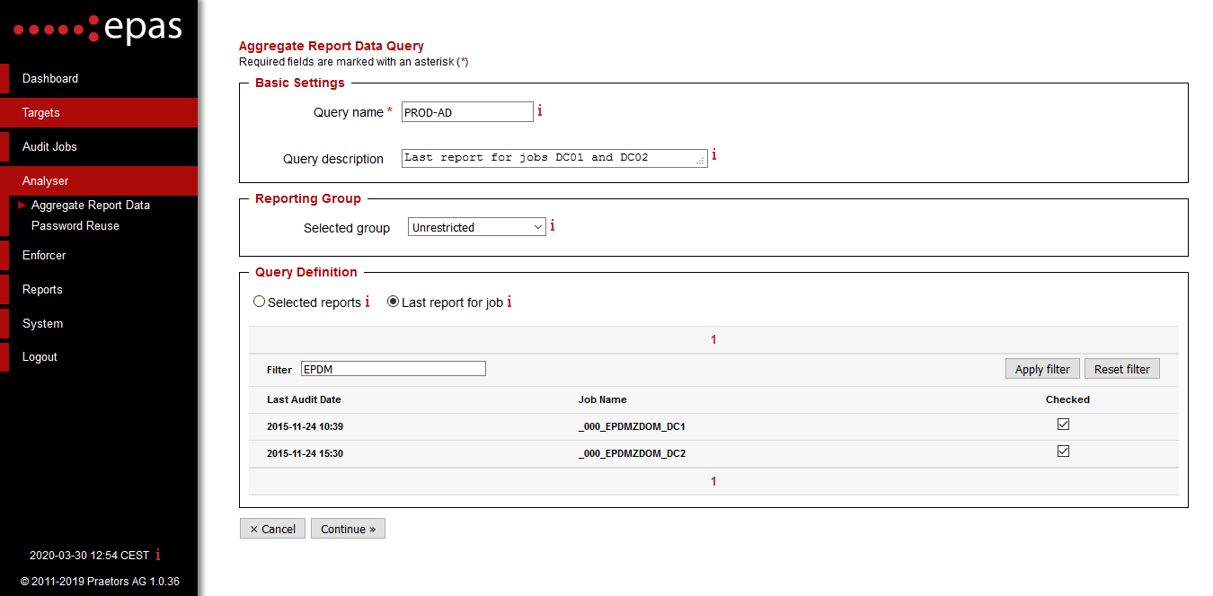 Aggregate Report Data Query