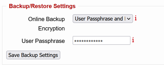 Backup/Restore Settings