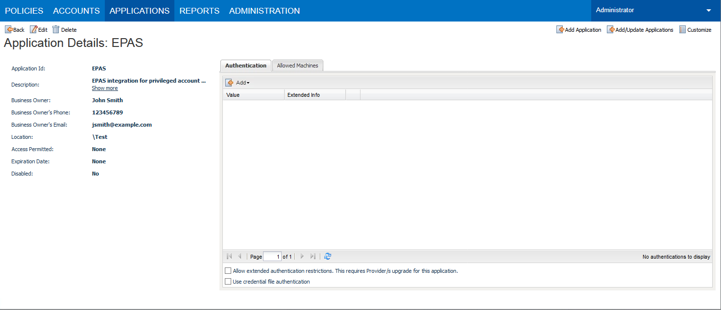 CyberArk: Application Details