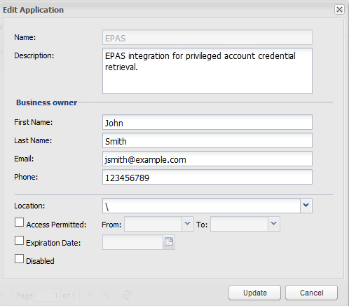 CyberArk: Edit application