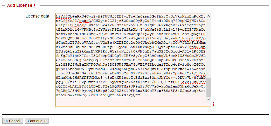 Add License - Paste license key
