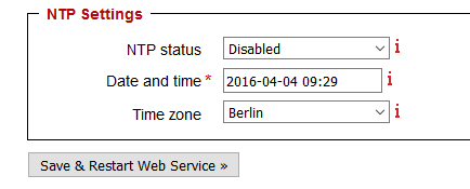 NTP Settings: Disabled