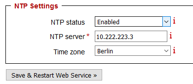 NTP Settings: Enabled 
