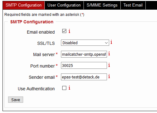 SMTP Configuration